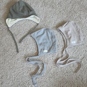 Cozy Kids' Bonnet Set - Gray, Cream, Tan